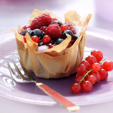 Dessert filo pastry summer berries