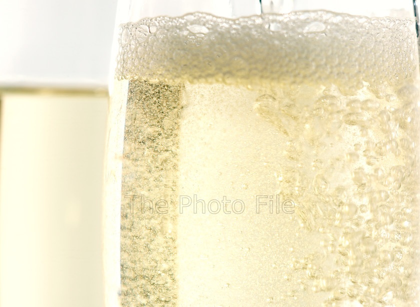 champagne froth in glass