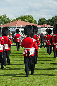 Marching soldiers playing in a band